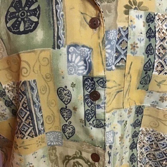 Vintage 90s patchwork print shirt - Picture 5 of 10